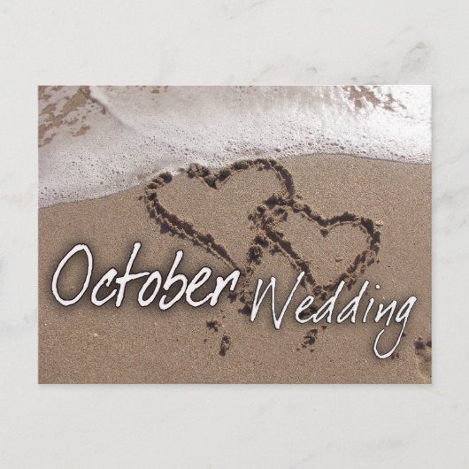 Postale Carte de mariage de destination de plage octobre (Devant)