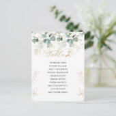 Postale Carte de Mariage de table Eucalyptus (Debout devant)