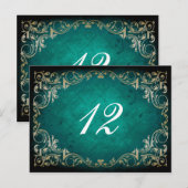 Postale carte de mariage de table rustique aqua regal (Devant / Derrière)