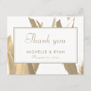 Postale Carte de Mariage Élégante avec Fleur de Tulipe Dor