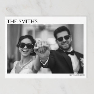 Postale Carte de mariage élégante et éditoriale pour faire