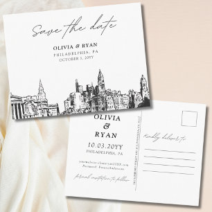 Postale Carte de mariage Faire-part de Philadelphie