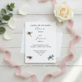 Postale Carte de mariage papillon libellule