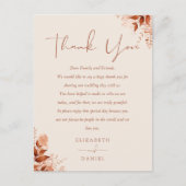 Postale Carte de Mariage Rustique Floral Merci (Devant)