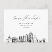 Postale Carte de mariage San Diego Save the Date (Devant)
