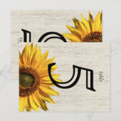 Postale Carte de Mariage Tournesol Rustique (Devant / Derrière)