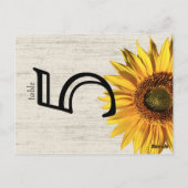 Postale Carte de Mariage Tournesol Rustique (Dos)