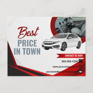 Postale Carte de marketing minimale pour détaillant automo