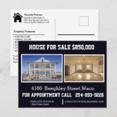 Postale Carte de marketing pour agent immobilier (Devant / Derrière)