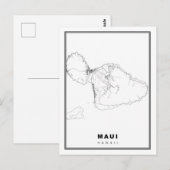 Postale Carte de Maui (Devant / Derrière)