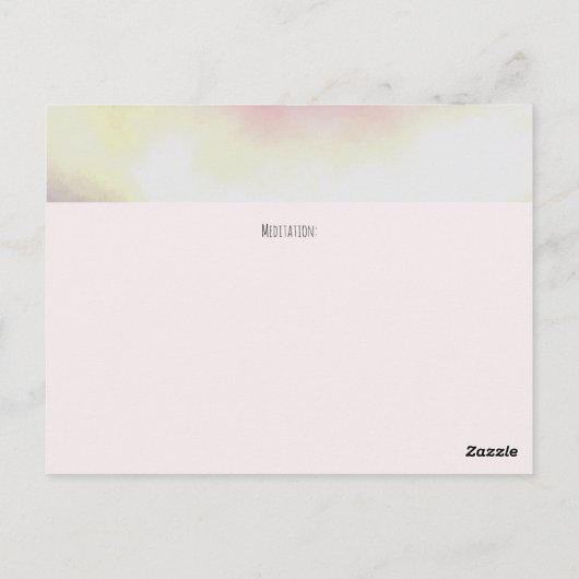 Postale Carte de méditation - COLLECTE "Paix, Be Still" (Dos)