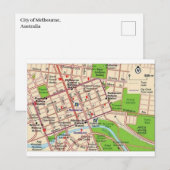 Postale carte de melbourne ville cbd (Devant / Derrière)