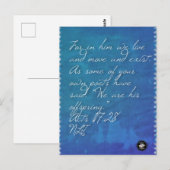 Postale Carte de mémorisation de verset biblique Acts 17:2 (Devant / Derrière)