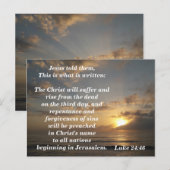 Postale Carte de mémorisation de verset biblique Luc 24:46 (Devant / Derrière)