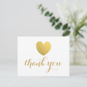 Postale Carte de Merci Gold Foil Heart (Debout devant)