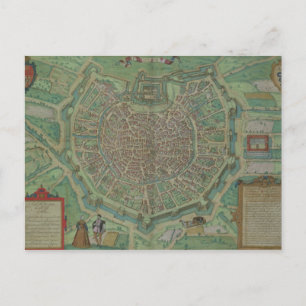 Postale Carte de Milan, de 'Civitates Orbis Terrarum' par 