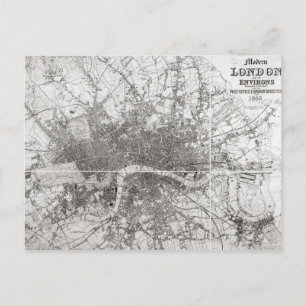 Postale Carte de Modern Londres et ses Environs, 1854