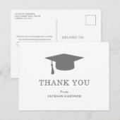 Postale Carte de mortier gris simple Graduation moderne (Devant / Derrière)