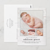 Postale Carte de naissance à l'introduction rustique (Devant / Derrière)