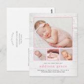 Postale Carte de naissance à l'introduction rustique (Devant / Derrière)