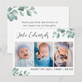 Postale Carte de naissance au eucalyptus avec photo (Devant / Derrière)