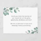 Postale Carte de naissance au eucalyptus avec photo (Dos)