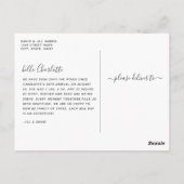 Postale Carte de Naissance avec Photo et Nom de Style Manu (Dos)