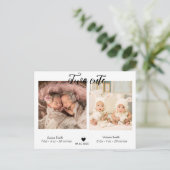 Postale Carte de naissance Merci Twins photo (Debout devant)