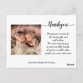 Postale Carte de naissance Merci Twins photo (Dos)