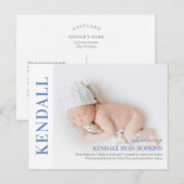 Postale Carte de naissance moderne pour bébé (Devant / Derrière)