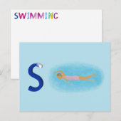 Postale Carte de natation (Devant / Derrière)