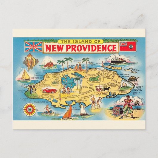 Postale Carte de New Providence Bahamas (Devant)