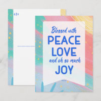 Carte de Noël Abstrait Pastel Amour Joie Paix