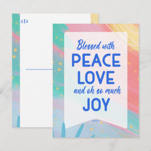 Postale Carte de Noël Abstrait Pastel Amour Joie Paix