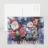 Postale Carte de Noël amusante avec de heureux amis de Noë (Devant / Derrière)