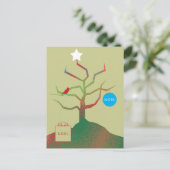 Postale Carte de Noël Arbre d'Art (Debout devant)