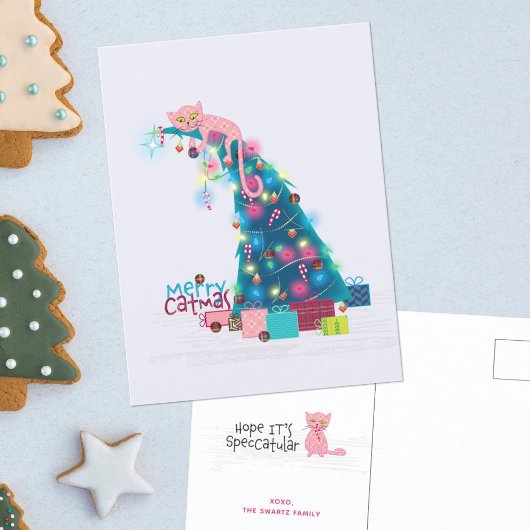 Postale Carte de Noël Arbre de Catmas