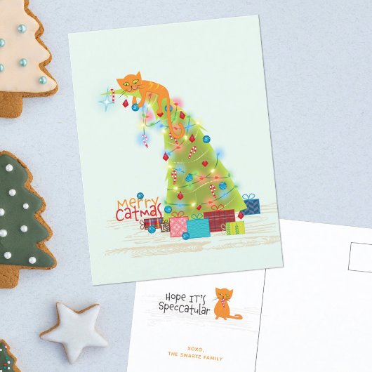 Postale Carte de Noël Arbre de Catmas