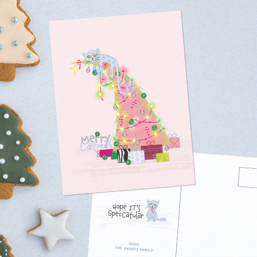 Postale Carte de Noël Arbre de Catmas
