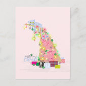 Postale Carte de Noël Arbre de Catmas (Devant)