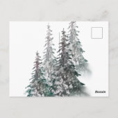 Postale Carte de Noël arbre de Noël forêt enneigée (Dos)