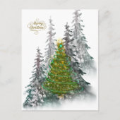 Postale Carte de Noël arbre de Noël forêt enneigée (Devant)