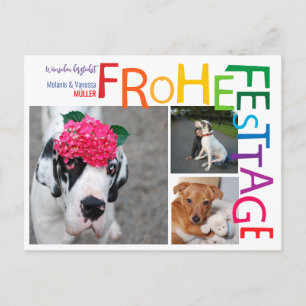 Postale Carte de Noël arc-en-ciel
