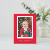 Postale Carte de Noël Arrière - plan rouge classique (Debout devant)