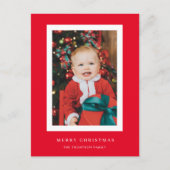 Postale Carte de Noël Arrière - plan rouge classique (Devant)