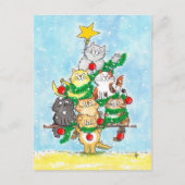 Postale Carte de Noël avec chat joyeux Noël (Devant)