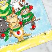 Postale Carte de Noël avec chat joyeux Noël