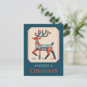 Postale Carte de Noël avec conception d'illustration de re (Debout devant)