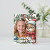 Postale Carte de Noël avec des rennes mignons (Debout devant)