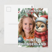 Postale Carte de Noël avec des rennes mignons (Devant / Derrière)